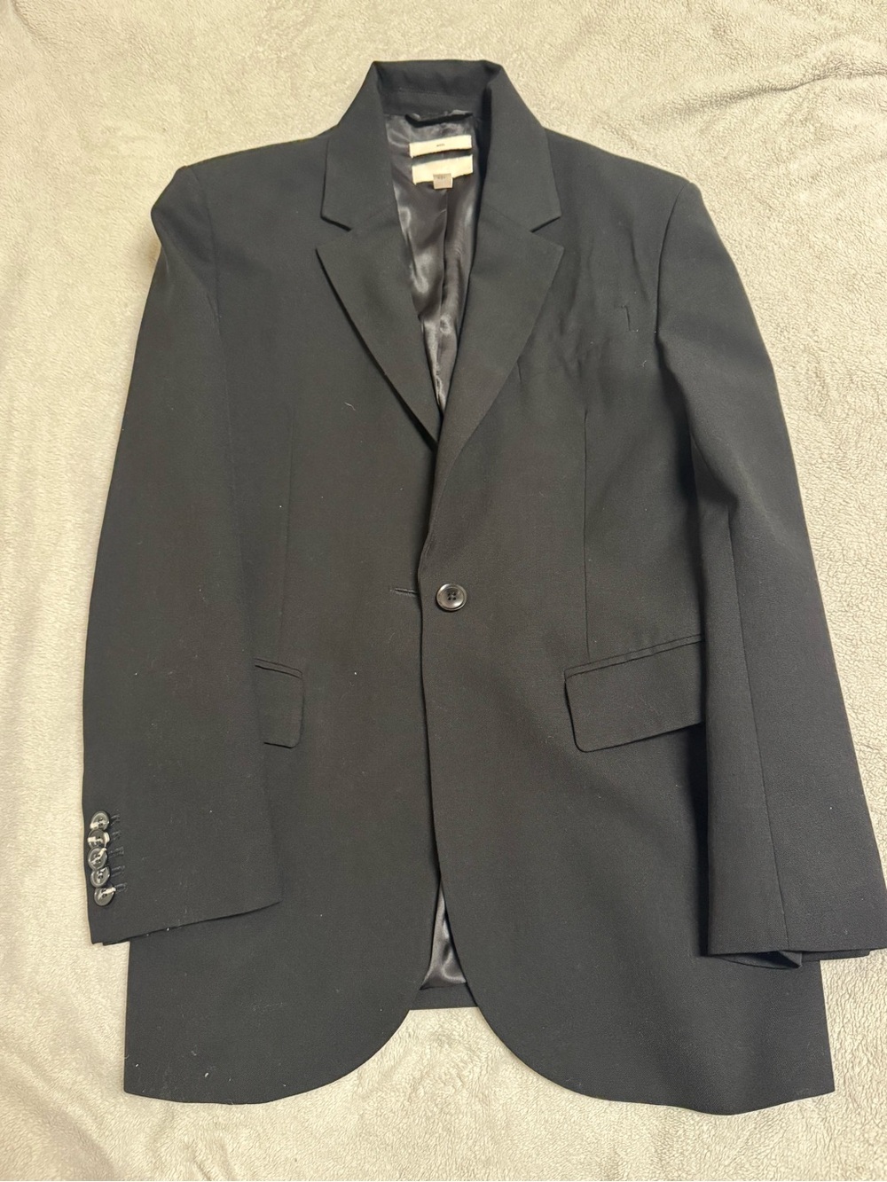 H&M Black Single-Button Sport Coat Blazer